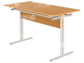 Стол для школьной столовой обеденный 4-местный для табуретов 4 г/р СТЛт4.4 (бук, м/к серый, квадратная труба)