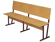 Скамья аудиторная трехместная 6 г/р СКА3-КЧ.Б (бук "Бавария", м/к коричневый, квадратная труба)