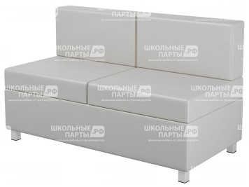 Диван 2-местный модульный на металлокаркасе 1200х610х425/720 мм 790.2-С (обивка - экокожа серый, м/к квадратная труба)