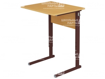 Стол школьный 1-местный 4-6 г/р регулируемый СТОру1.46-КЧ.Б (бук, м/к коричневый, прямоугольная труба)