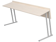 Стол аудиторный трехместный 6 г/р СТА3-С.Д (дуб "Молочный", м/к серый, квадратная труба)