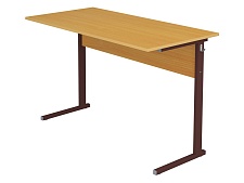 Стол для кабинета физики 6 г/р нерегулируемый УСТФу1.6 (бук, м/к коричневый, прямоугольная труба)