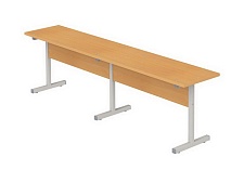 Скамья для столовой 3-местная школьная 5 г/р СКМ3.5 (бук, м/к серый, квадратная труба)