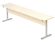 Скамья для столовой 3-местная школьная 5 г/р СКМ3.5-С.Д (дуб "Молочный", м/к серый, квадратная труба)