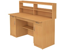 Стол препараторский лаборантский 2-тумбовый с полкой для реактивов СТП2.2-Б (Бук Бавария)