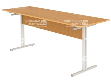 Стол для школьной столовой обеденный 6-местный для скамеек 4 г/р СТЛс6.4 (бук, м/к серый, квадратная труба)