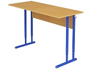 Стол школьный 2-местный 4-6 г/р регулируемый СТОр2.46-СН.Б (бук "Бавария", м/к синий, квадратная труба)