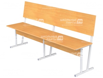 Скамья аудиторная трехместная 6 г/р СКА3-С.Б (бук "Бавария", м/к серый, квадратная труба)