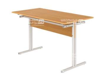 Стол для школьной столовой обеденный 4-местный для табуретов 4 г/р СТЛт4.4 (бук, м/к серый, квадратная труба)