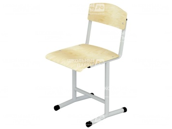 Стул школьный ученический 5 г/р нерегулируемый СТУк1.5 (фанера, м/к серый, круглая труба)