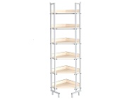 Стеллаж библиотечный угловой СБУ1-С.Д (дуб "Молочный", м/к серый, квадратная труба)