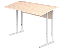 Стол с наклоном столешницы 10° школьный 2-местный 4-6 г/р регулируемый СТОн2.46-С.Д (дуб "Молочный", м/к серый, квадратная труба)