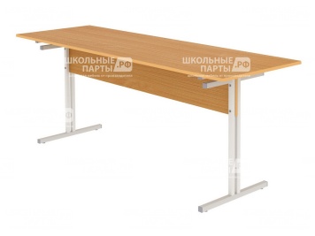 Стол для школьной столовой обеденный 6-местный для скамеек 5 г/р СТЛс6.5 (бук, м/к серый, квадратная труба)