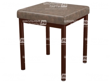 Банкетка 1-местная мягкая 380х380х420 мм 261-КЧ.КЧ (обивка - экокожа коричневый, м/к коричневый)