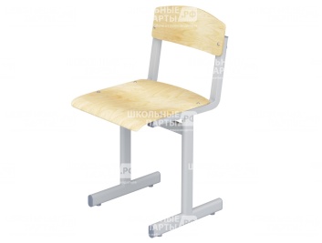 Стул школьный ученический 4 г/р нерегулируемый СТУо1.4 (фанера, м/к серый, плоскоовальная труба)