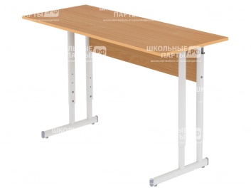 Стол школьный 2-местный 5-7 г/р регулируемый СТОро2.57 (бук, м/к серый, плоскоовальная труба)