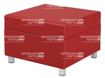 Пуф модульный на металлокаркасе 600х610х425 мм 790.П-КР  (обивка - экокожа красный, м/к квадратная труба)