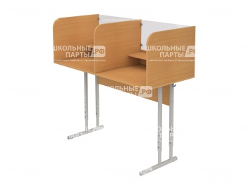 Стол 2-местный лингафонный 2-4 г/р регулируемый школьный СТИр2.24 (бук, м/к серый, квадратная труба)