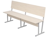 Скамья аудиторная трехместная 6 г/р СКА3-С.Д (дуб "Молочный", м/к серый, квадратная труба)