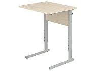 Стол школьный 1-местный 4-6 г/р регулируемый СТОру1.46-С.Д (дуб "Молочный", м/к серый прямоугольная труба)