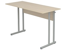 Стол школьный 2-местный 6 г/р нерегулируемый СТОо2.6-С.Д (дуб "Молочный", м/к серый, плоскоовальная труба)