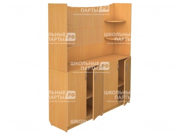 Шкаф 2-секционный информационный для класса 2ШКН2.21+ШКВ3.40