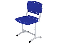 Стул школьный ученический 4-6 г/р регулируемый СТУркп1.46-С.СН (пластик синий, м/к серый, краглая труба)