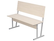 Скамья аудиторная двухместная 6 г/р СКА2-С.Д (дуб "Молочный", м/к серый, квадратная труба)