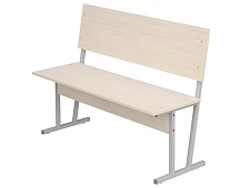 Скамья аудиторная двухместная 6 г/р СКА2-С.Д (дуб "Молочный", м/к серый, квадратная труба)