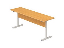 Скамья для столовой 2-местная школьная 6 г/р СКМ2.6 (бук, м/к серый, квадратная труба)