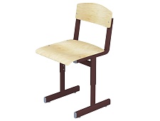 Стул школьный ученический 4-6 г/р регулируемый СТУро1.46-КЧ.Ф (фанера, м/к коричневый, плоскоовальная труба)