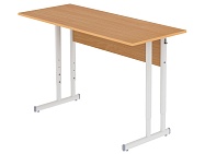 Стол школьный 2-местный 3-7 г/р регулируемый СТОро2.37 (бук, м/к серый, плоскоовальная труба)