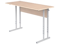 Стол школьный 2-местный 4-6 г/р регулируемый СТОр2.46-С.Д (дуб "Молочный", м/к серый, квадратная труба)