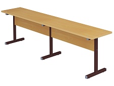 Скамья для столовой 3-местная школьная 5 г/р СКМ3.5-КЧ.Б (бук "Бавария", м/к коричневый, квадратная труба)