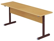 Скамья для столовой 2-местная школьная 5 г/р СКМ2.5-КЧ.Б (бук "Бавария", м/к коричневый, квадратная труба)