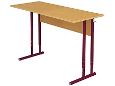 Стол школьный 2-местный 4-6 г/р регулируемый СТОр2.46-КР.Б (бук, м/к красный, квадратная труба)