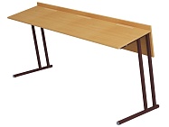 Стол аудиторный трехместный 6 г/р СТА3-КЧ.Б (бук "Бавария", м/к коричневый, квадратная труба)