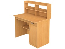 Стол препараторский лаборантский 1-тумбовый с полкой для реактивов СТП1-Б (Бук Бавария)