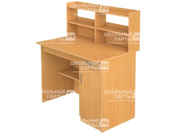 Стол препараторский лаборантский 1-тумбовый с полкой для реактивов СТП1-Б (Бук Бавария)