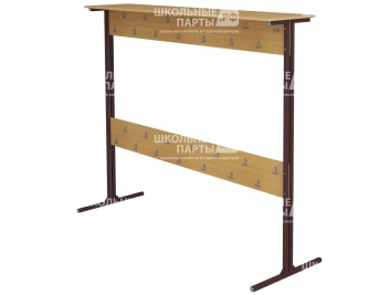 Вешалка напольная двухсторонняя на 28 мест ВШЛп2.28-КЧ.Б (бук "Бавария", м/к коричневый, квадратная труба)