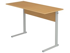 Стол школьный 2-местный 6 г/р нерегулируемый СТОу2.6-С.Б (бук, м/к серый, прямоугольная труба)