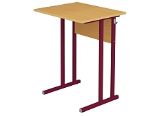 Стол школьный 1-местный 3 г/р нерегулируемый СТО1.3-КР.Б (бук "Бавария", м/к красный, квадратная труба)