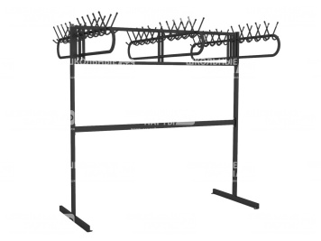 Вешалка напольная двухсторонняя 60 крючков 952.2 металлическая (черная)