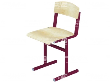 Стул школьный ученический 4-6 г/р регулируемый СТУр1.46-КР.Ф (фанера, м/к красный, квадратная труба)