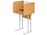 Стол 1-местный лингафонный 3 г/р нерегулируемый школьный СТИ1.3 (бук, м/к серый, квадратная труба)