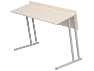 Стол аудиторный двухместный 6 г/р СТА2-С.Д (дуб "Молочный", м/к серый, квадратная труба)