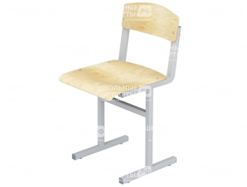 Стул школьный ученический 7 г/р нерегулируемый СТУ1.7 (фанера, м/к серый, квадратная труба)
