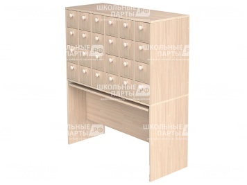 Шкаф картотечный на 24 ящика библиотечный ШКР1-Д (Дуб Молочный)