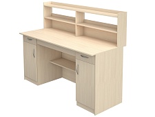 Стол препараторский лаборантский 2-тумбовый с полкой для реактивов СТП2.2-Д (Дуб Молочный)