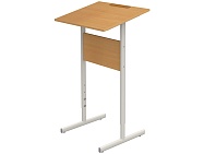 Стол-конторка для работы стоя 2-4 г/р для школьника, наклон 10° СТСо1 (бук, м/к серый, плоскоовальная труба)